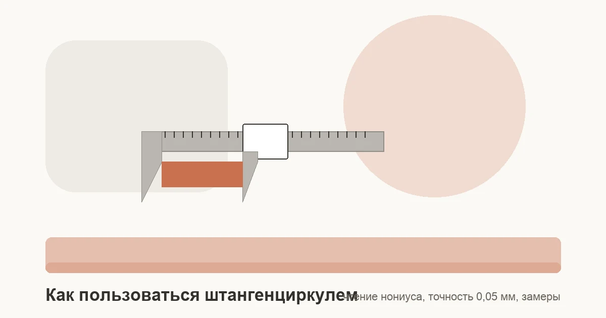 Механический штангенциркуль со шкалой нониуса замеряет деталь