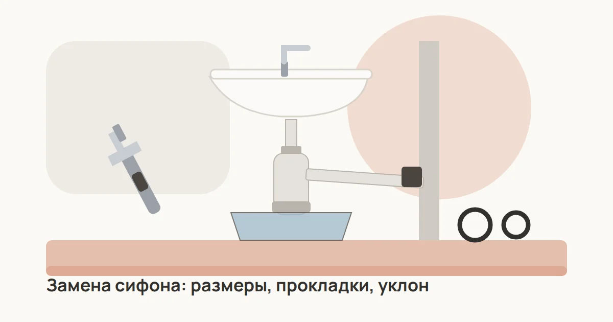Раковина с бутылочным сифоном под ней, разводной ключ, таз и новые прокладки