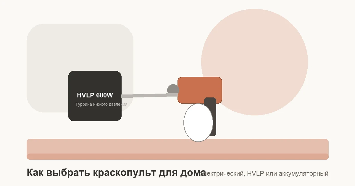 Электрический краскопульт HVLP с выносной турбиной и бачком для краски