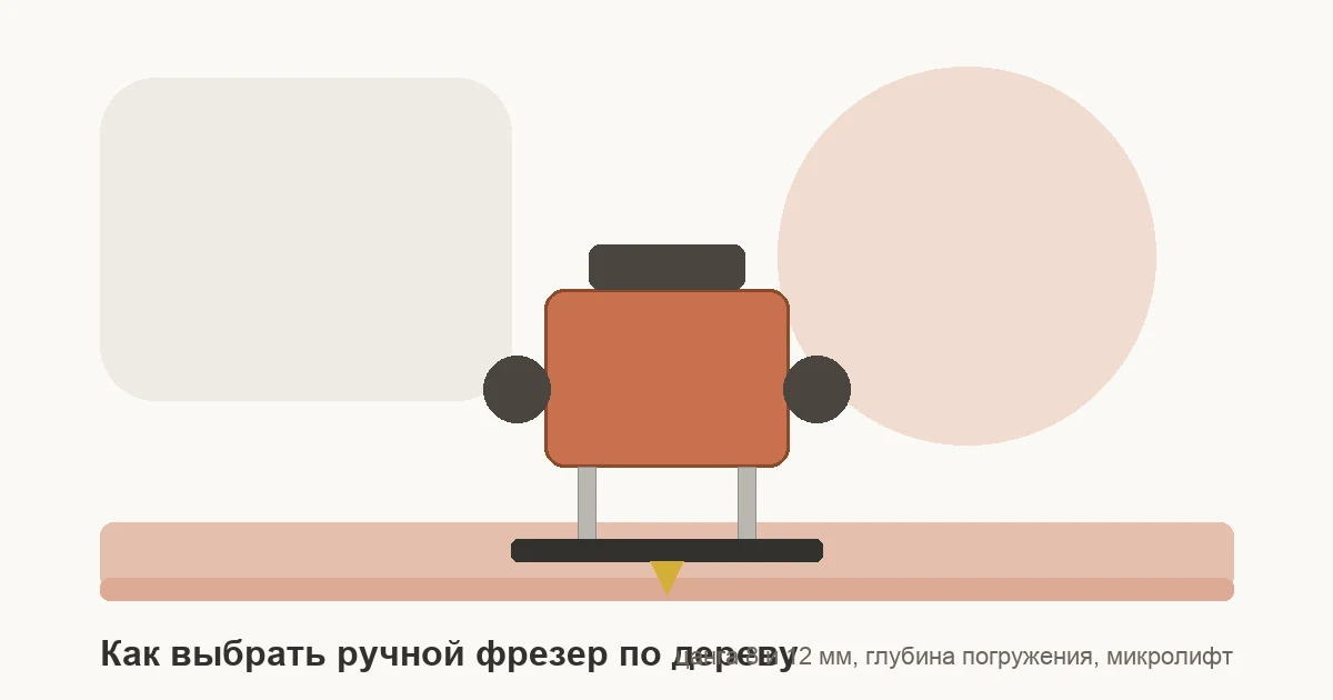 Схема выбора ручного фрезера по дереву: размеры цанг 6, 8 и 12 мм, расчет безопасных оборотов и встречное направление подачи.