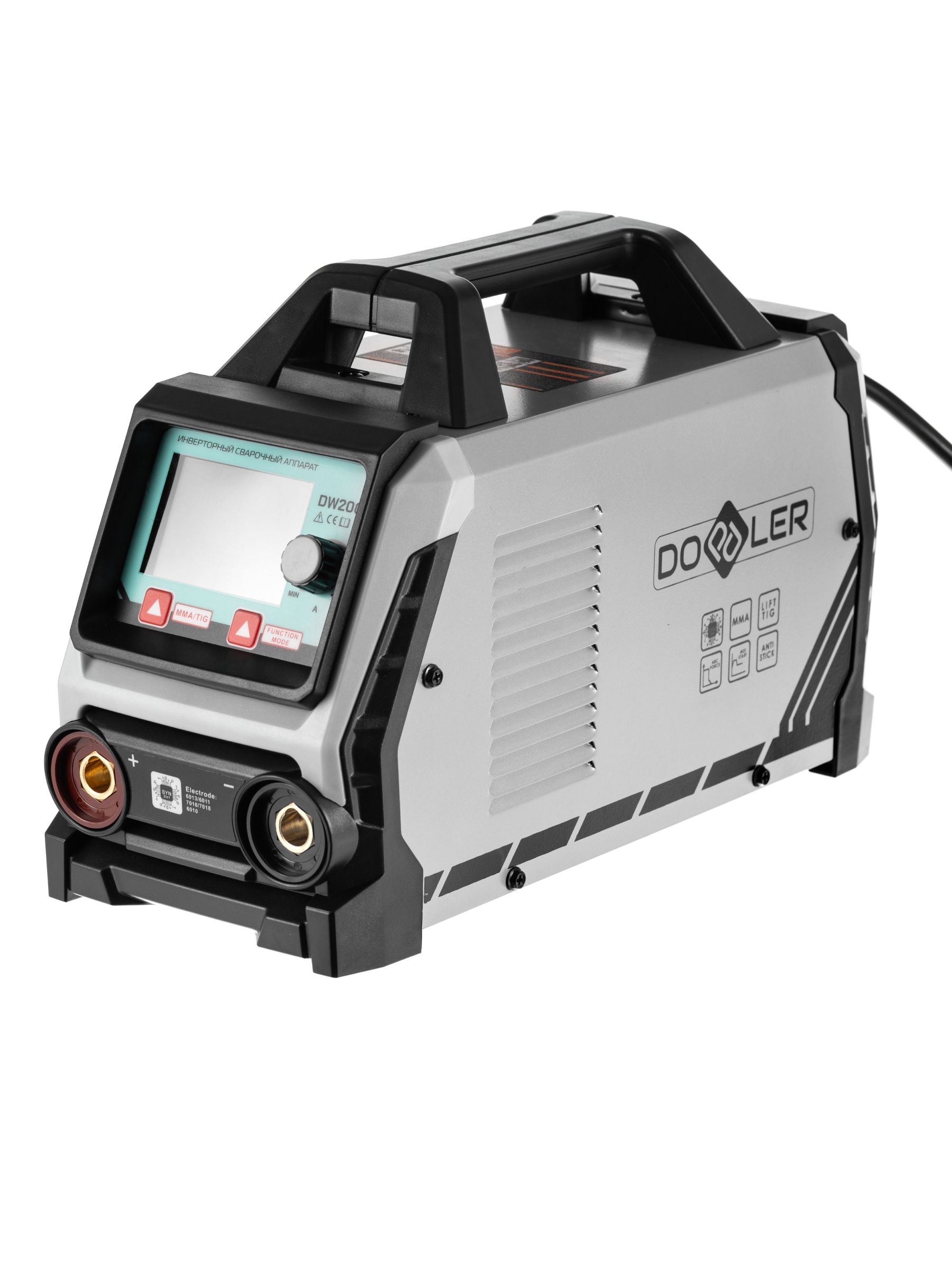 Сварочный аппарат инверторный DOPPLER DW200I 200 А, 1.6-4 мм, ЖК экран — фото 4